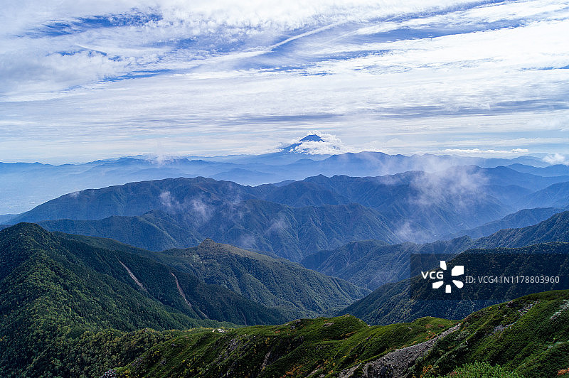 南阿尔卑斯山脉，日本山梨县图片素材