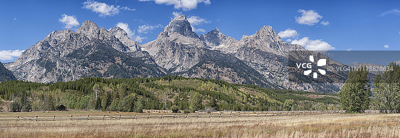 大提顿国家公园东门附近的全景图片素材