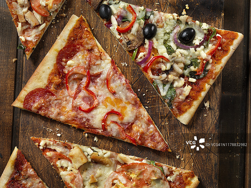 薄面包披萨切片图片素材