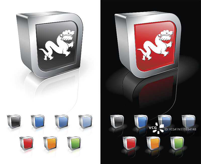 中国龙3D免版税矢量艺术图片素材