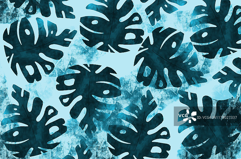 热带树枝背景插画图片素材