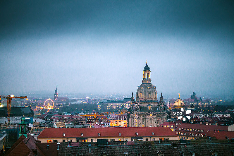 德国萨克森州德累斯顿圣母教堂图片素材