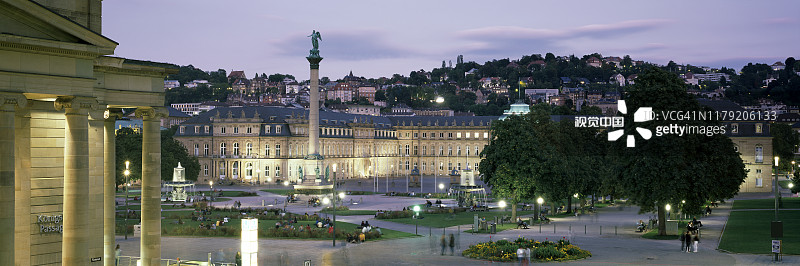 斯图加特城镇广场全景图片素材