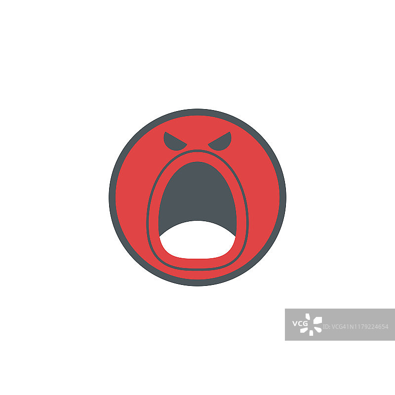 可爱的表情，愤怒的脸图标图片素材