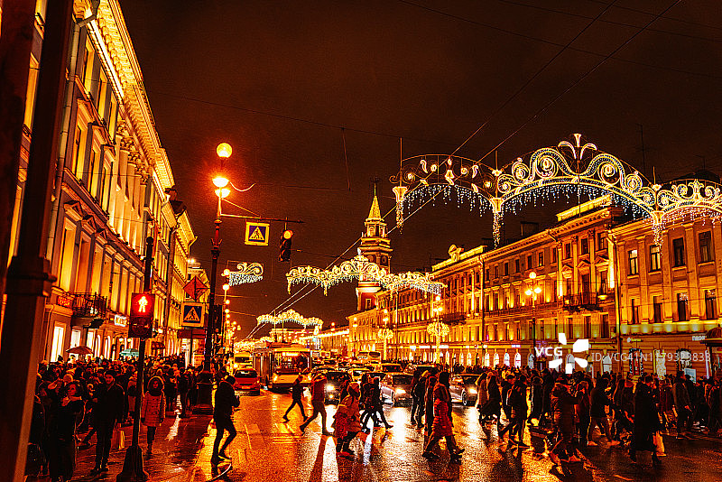 俄罗斯圣彼得堡的涅瓦大街图片素材