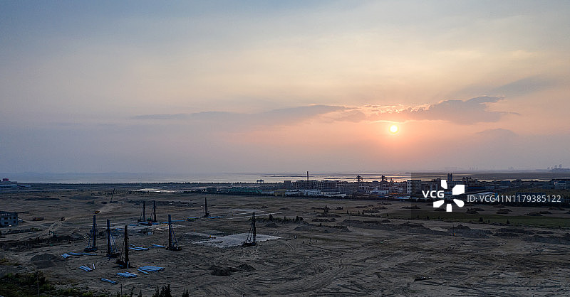 建设工地现场航拍图片素材