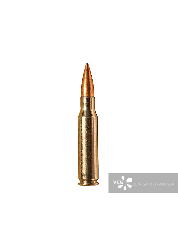 白色背景上的步枪子弹图片素材