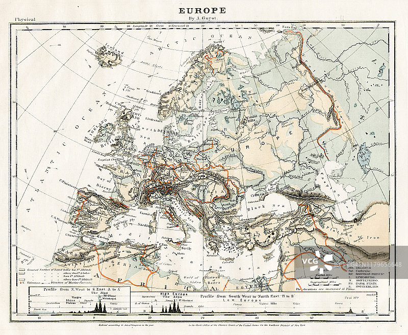 1868年欧洲地图图片素材