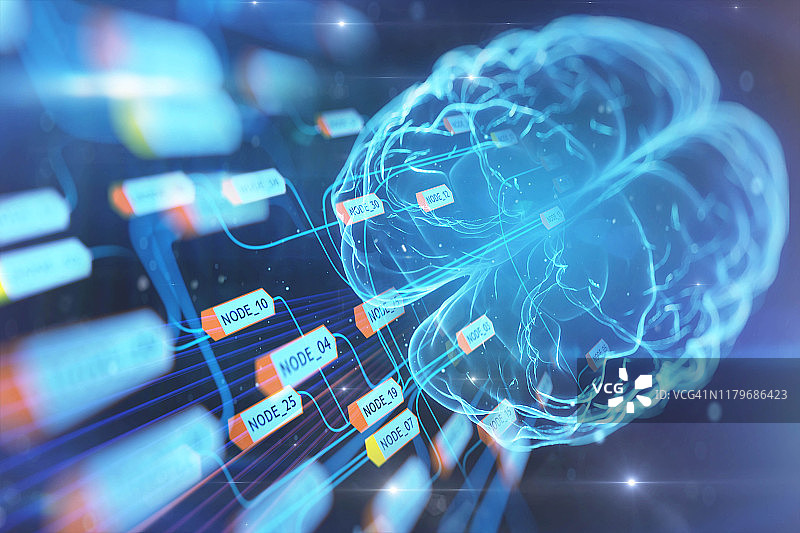 人工智能大脑和数据图片素材