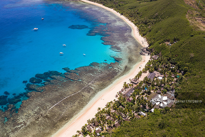斐济亚萨瓦群岛的田园海滩和豪华度假村图片素材