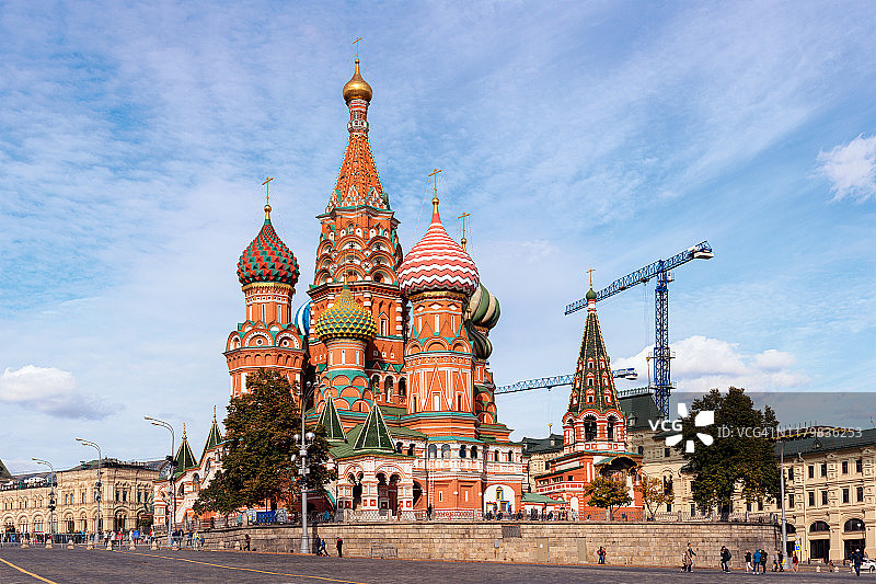 俄罗斯莫斯科红场的圣瓦西里大教堂图片素材