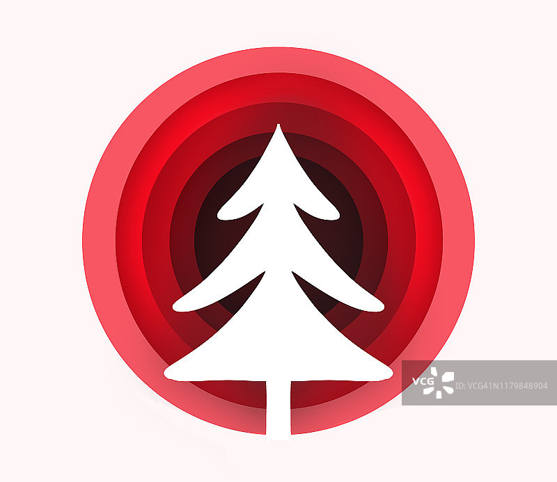 圣诞树圣诞贺卡插画图片素材