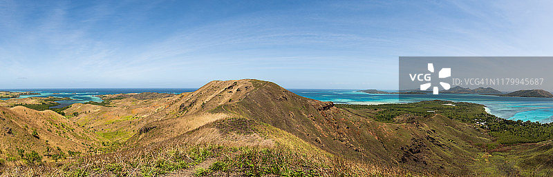 斐济亚萨瓦岛壮丽景色全景，太平洋图片素材