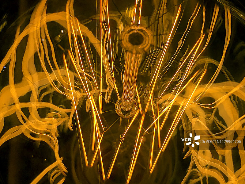 LED灯丝灯泡特写图片素材