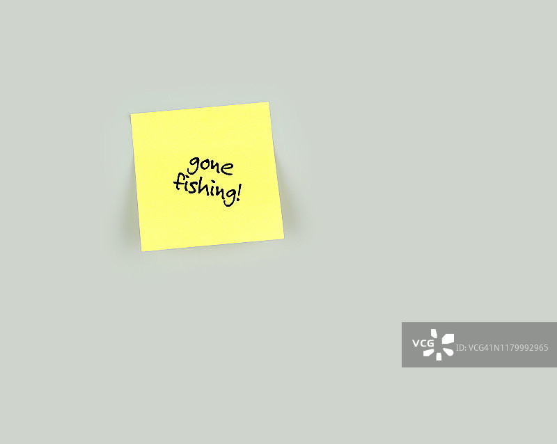 便签上的钓鱼留言图片素材