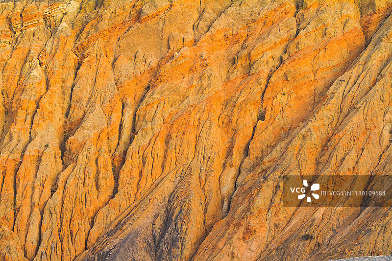 日落时分的Ubehebe火山口特写镜头图片素材