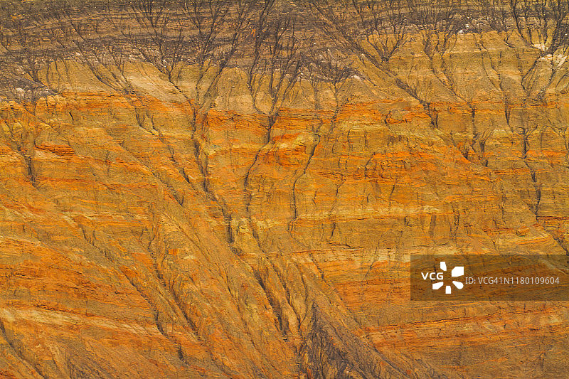 日落时分的Ubehebe火山口特写镜头图片素材