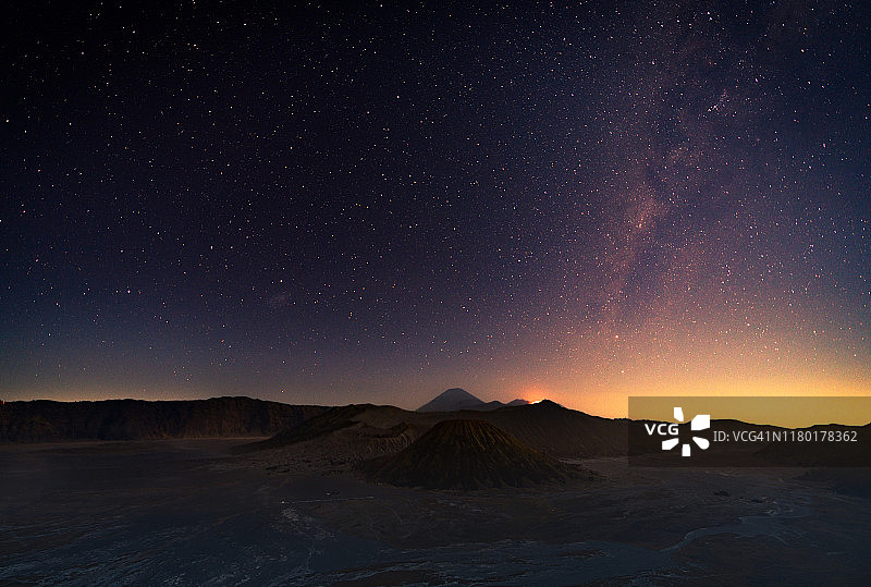 塞梅鲁火山、布罗莫火山航拍，东爪哇，印度尼西亚图片素材