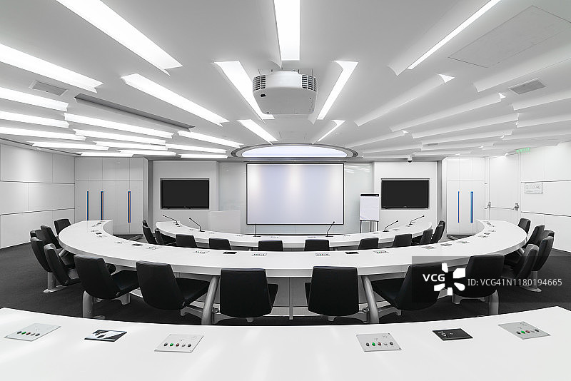 现代多媒体会议室内部图片素材