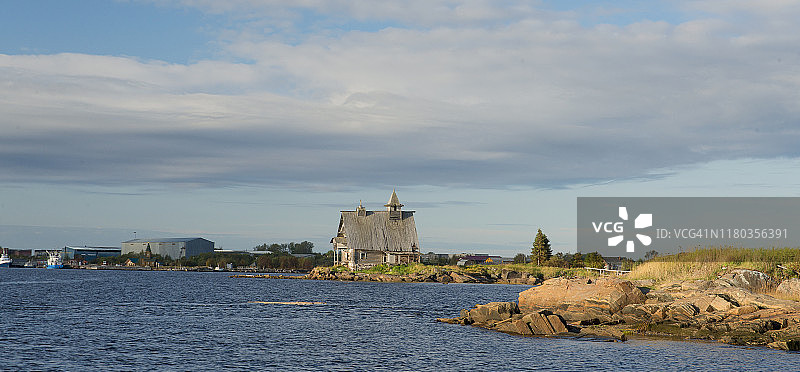 白海沿岸的老房子图片素材