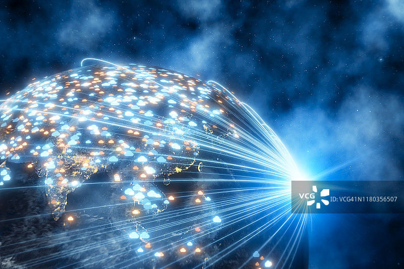全球云网络和计算图片素材