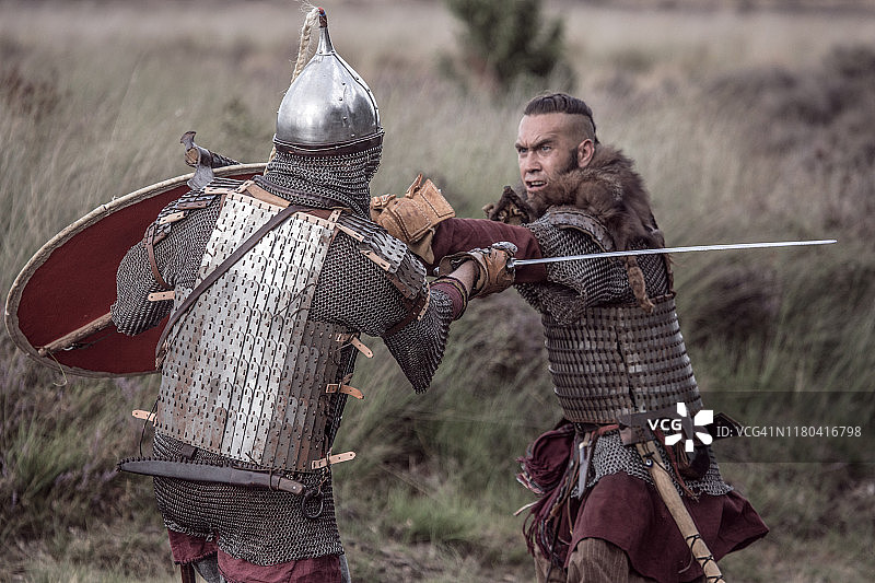 高地战场上的维京人图片素材