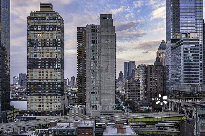 纽约市第九大道和港务局鸟瞰图片素材
