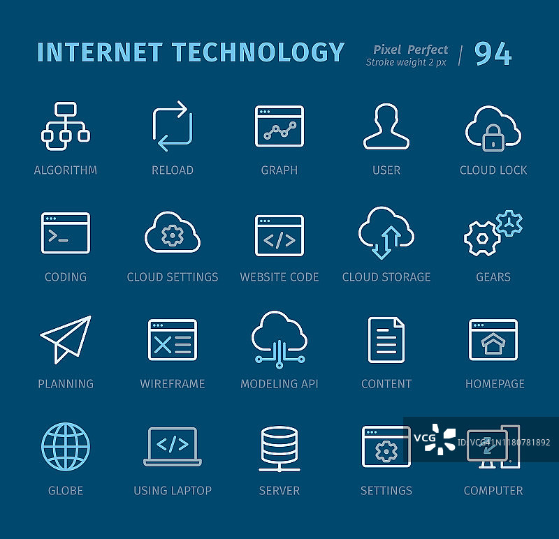 互联网技术轮廓图标及标题图片素材