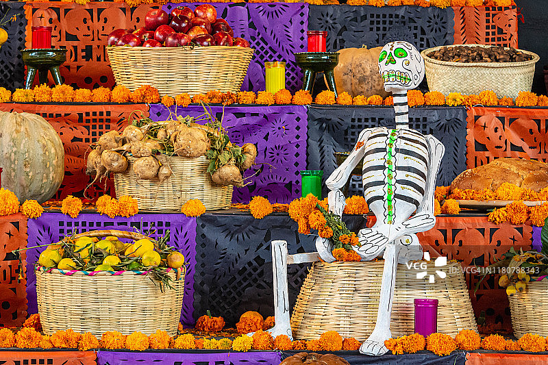 在墨西哥庆祝亡灵节图片素材