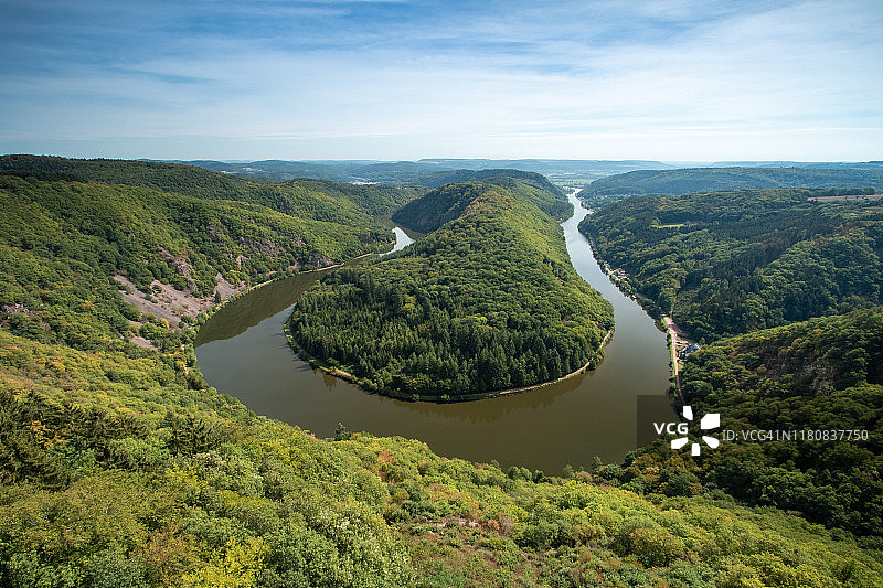 从上方看到的萨尔河湾图片素材
