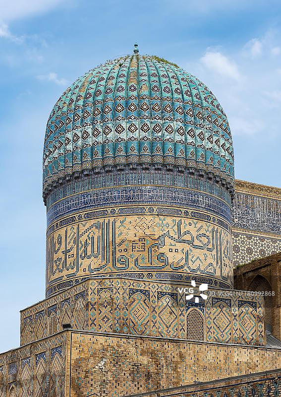 乌兹别克斯坦撒马尔罕比比哈努姆清真寺图片素材