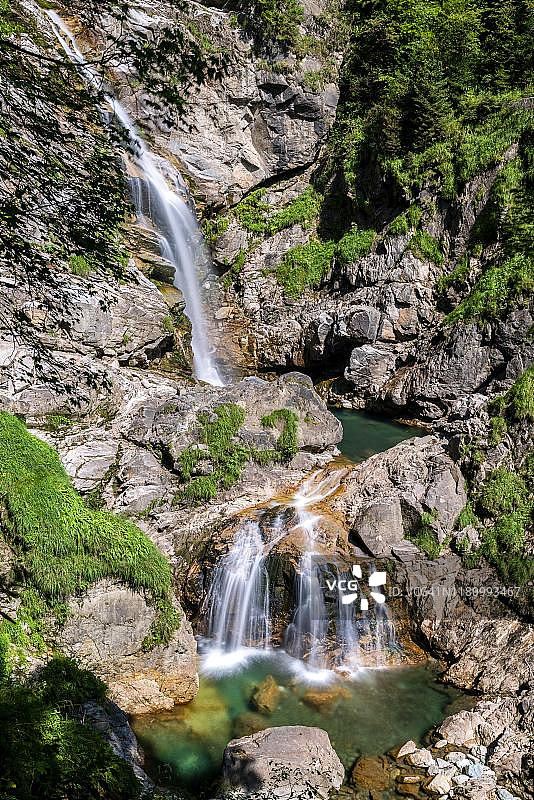 奥地利克恩顿州格罗彭施泰因峡谷瀑布图片素材