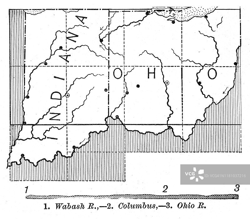 1886年爱荷华州地图图片素材