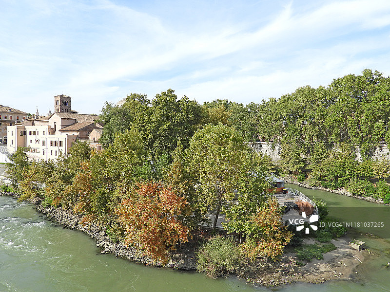 台伯河与台伯岛图片素材