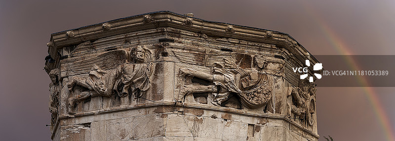 希腊雅典古罗马广场风之塔图片素材