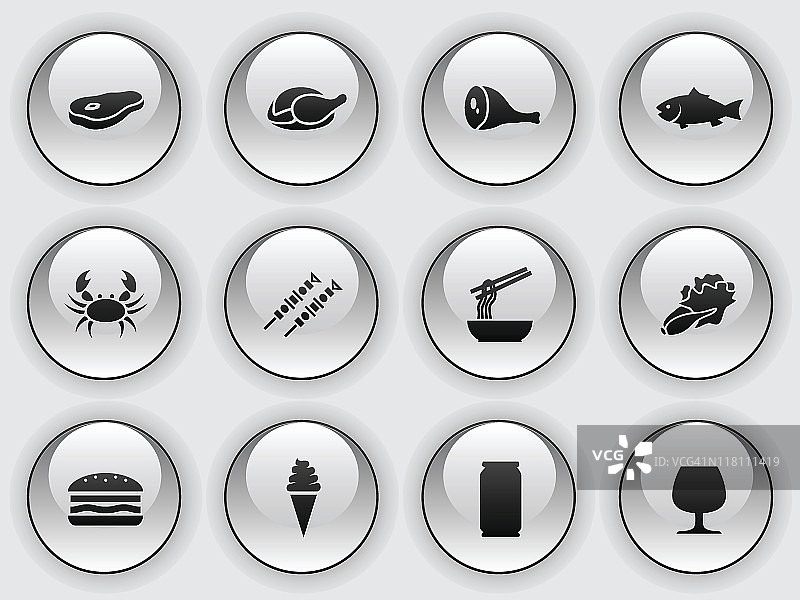 玻璃按钮图标 - 餐厅图片素材