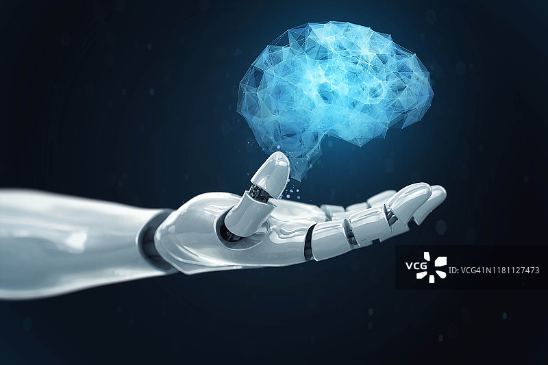 机器人展示数字大脑图片素材
