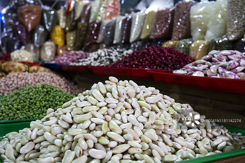 越南市场出售的利马豆图片素材
