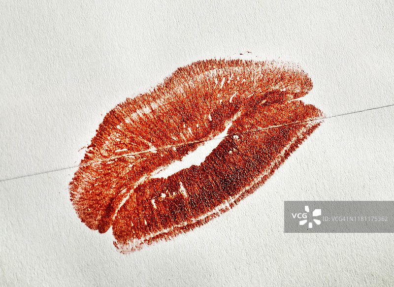 红色口红印记图片素材