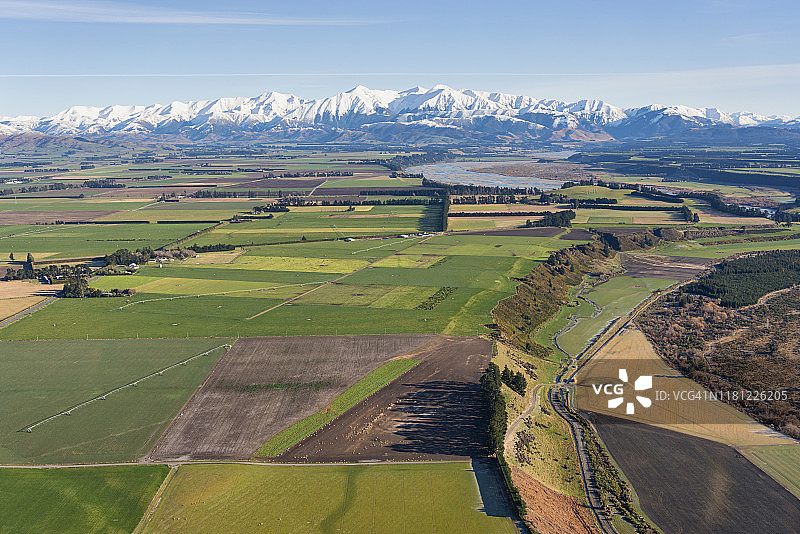 坎特伯雷平原和南阿尔卑斯山图片素材