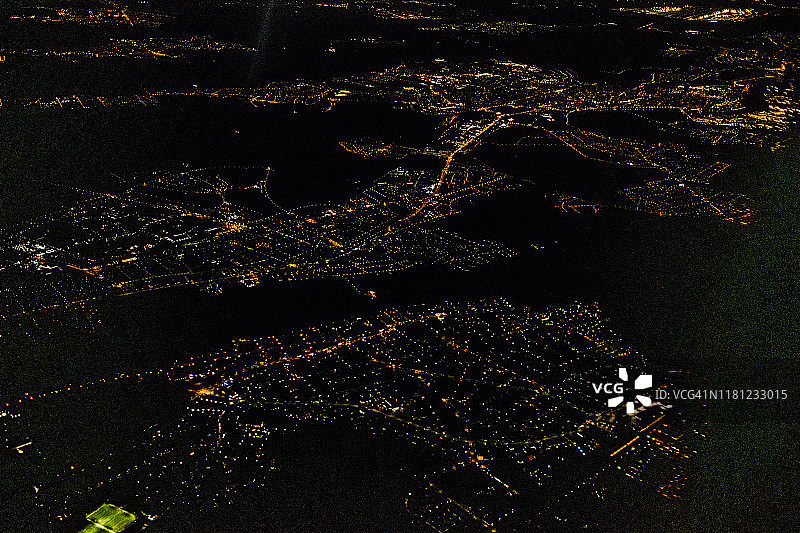 从飞机上看美因河畔法兰克福图片素材