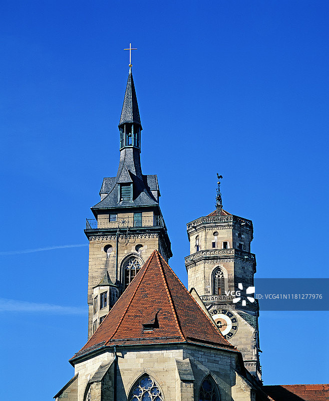 斯图加特一座教堂的塔楼图片素材