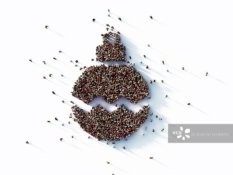 人群形成一个装饰球符号图片素材