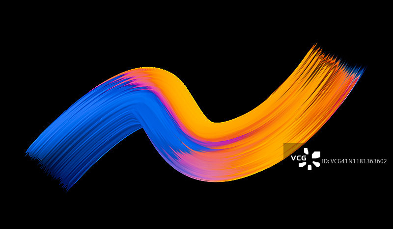 抽象橙蓝色笔触油漆飞溅3D创意涂抹图片素材