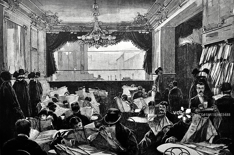 19世纪的餐厅场景图片素材