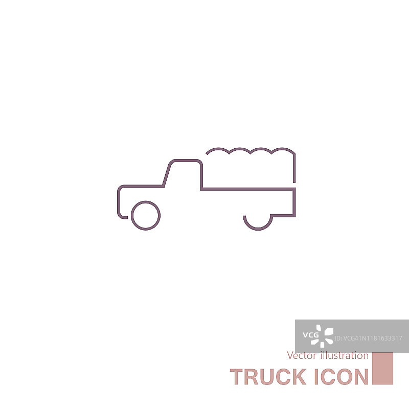矢量卡车图标（白色背景）图片素材