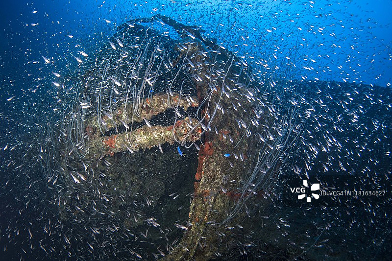 安德森号军舰十字路口行动比基尼环礁沉没图片素材