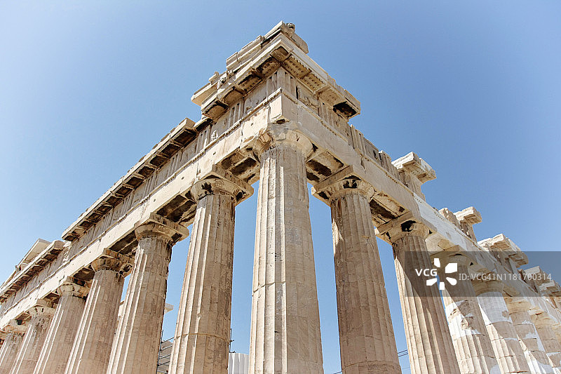 帕特农神庙及雅典卫城细节特写图片素材