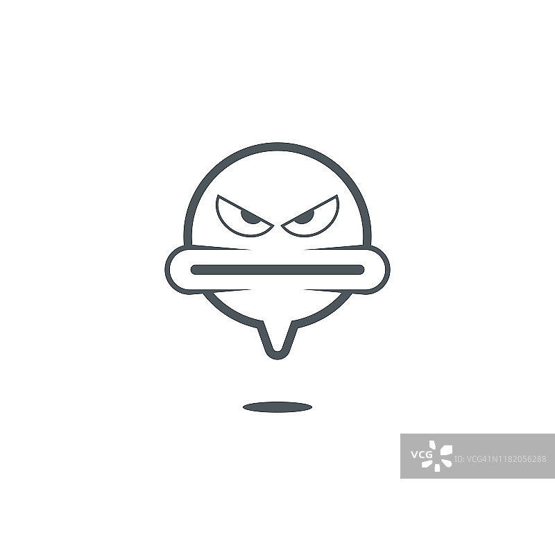 可爱的表情，愤怒的脸图标图片素材