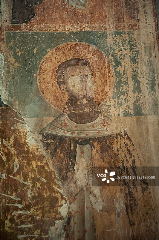 13世纪的宗教绘画，阿纳努里修道院，格鲁吉亚阿纳努里图片素材